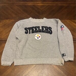 Starter‎ Pittsburgh Steelers NFL Gray Crewneck Sweatshirt Medium |W1
